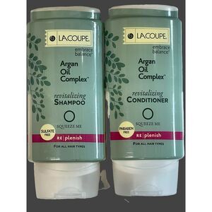 LaCoupe Argan Oil Complex Revitalizing SHAMPOO & CONDITIONER, 12.17 oz each